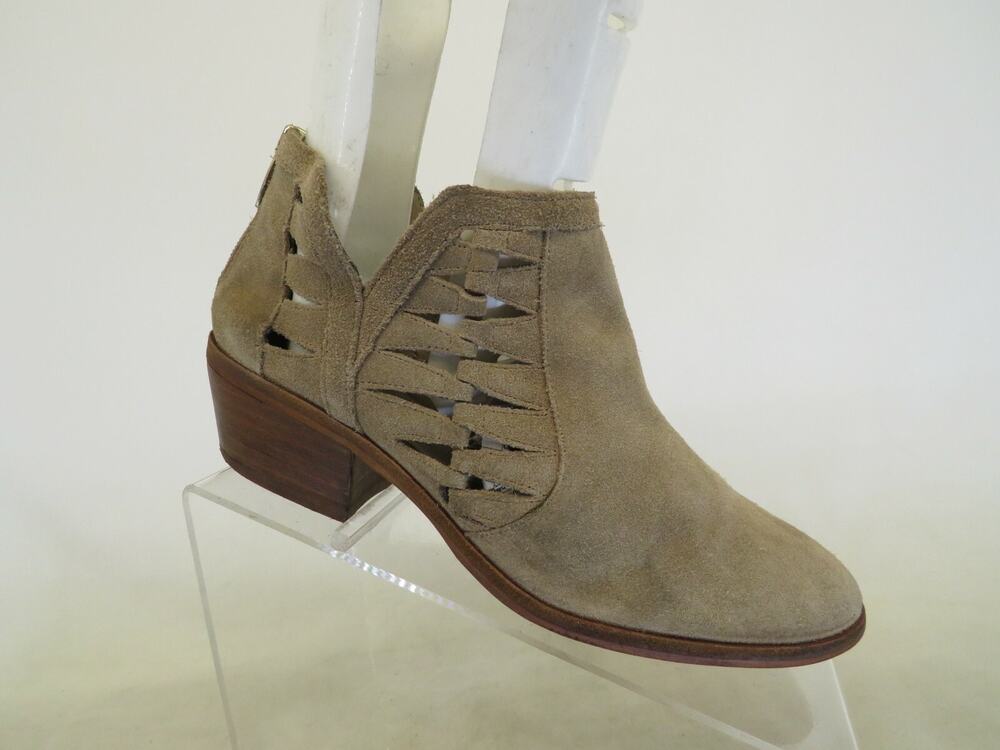Vince Camuto Womens Brown Suede Zip Perforated Ankle Boots Bootie Size 7.5 M
